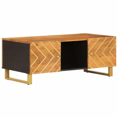 Produktbild von Couchtisch Braun und Schwarz 100x54x40 cm Massivholz Mango