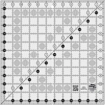 Produktbild von Famanu Quiltlineal 32 cm mit 1 Zoll Raster für präzises Arbeiten - quadratisch