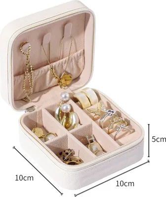 Produktbild von INF Mini Schmuckkästchen - Elegantes Kunstleder Weiß