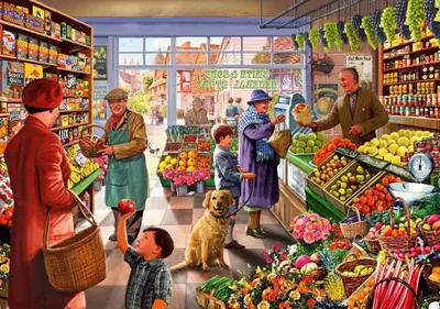 Immagine prodotto di Puzzle Bluebird Puzzle Village Greengrocer - 2000 Teile bunt