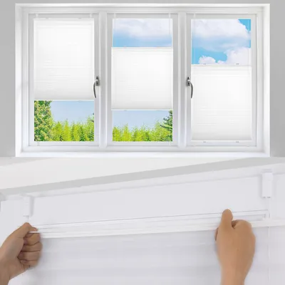 Produktbild von Plissee Klemmfix ohne Bohren, Weiß 85x200cm (BxH), Plisseerollo Fensterrollo Jalousie, Sonnenschutz, Easyfix, für Fenster und Tür