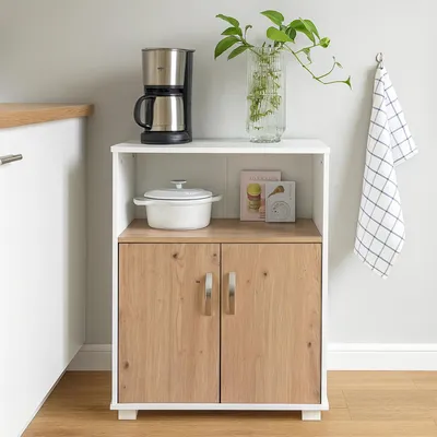 Produktbild von Küchenschrank Blanca Weiß mit Türen in Artisaneiche