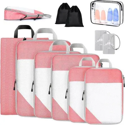 Productafbeelding van Famanu Kofferorganizerset, 11-delig - Roze