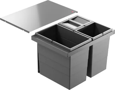 Produktbild von Hailo Abfallsammler 10000226 Triple XL 600 28/13/13/D Liter dunkelgrau