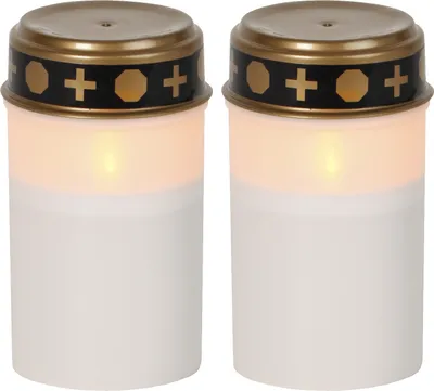 Produktbild von Star Trading LED Grablicht mit Timer | Grabkerzen LED mit Batterie | Grabkerze LED 2er Set | Grablicht LED | Grablichter LED mit Timer | Grabkerzen weiß | LED Grabkerzen Outdoor | LED Kerzen weiß