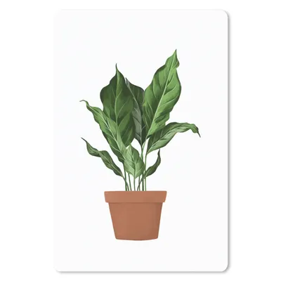 Produktbild von MuchoWow® Mauspad Mousepad Pflanzen - Blumentopf - Weiß 18x27 cm - Mousepads - Maus Mat - Pad - Mausunterlage