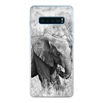 Produktbild von MuchoWow® Handyhülle Schutzhülle Hülle für Samsung Galaxy S10 Lite Elefant - Tiere - Gras - Schwarz und weiß Silikon Softcase Handy Hülle - Schutz