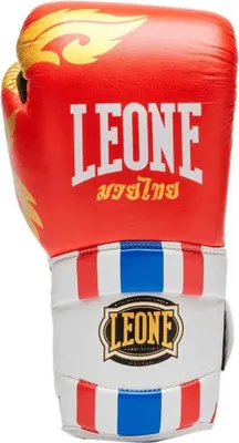 Zdjęcie produktu dla Leone1947 Rękawice bokserskie ze sztucznej skóry w stylu tajskim Czerwone 12 uncji Czerwone 12 uncji