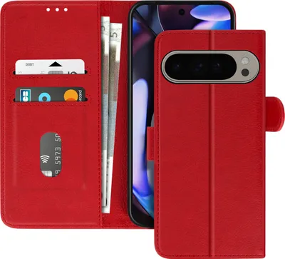 Produktbild von Avizar, Kunstlederetui mit Standfunktion Google Pixel 9 Pro XL, Rot