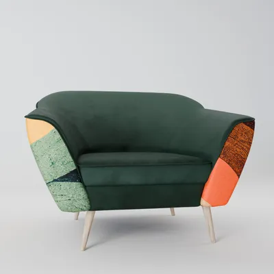 Immagine prodotto di SpaceRebels Poltrona soggiorno - Poltrona relax divano singolo per camera da letto - Poltrona TV - Poltrona imbottita con gambe in legno - Verde abete