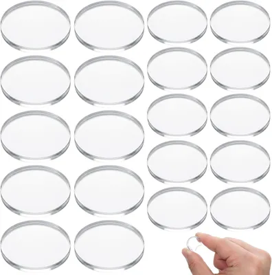 Produktbild von 20 Stück Antirutsch-PVC-Pads für Glasplatten, 2 cm/2,5 cm, transparent