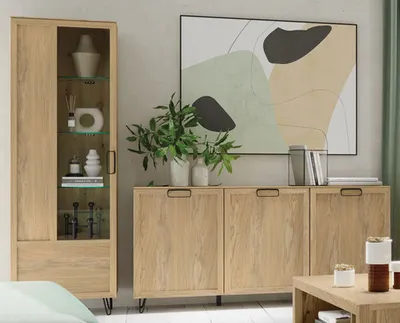 Produktbild von Wohnzimmer-Set Wohnwand Limbo 2-teilig Eiche Artisan teilmassiv