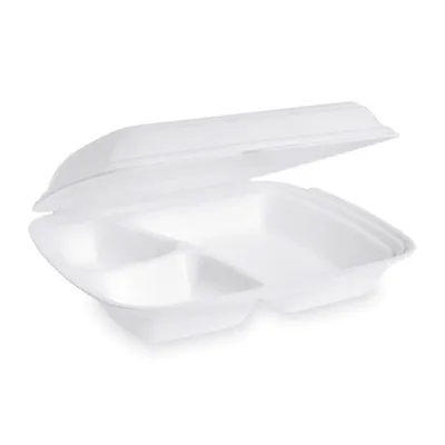 Produktbild von 25x Menüboxen Klappbox 240x200x69mm geschäumt 3-geteilt