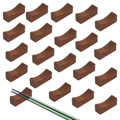 20 hölzerne Essstäbchenhalter, 4,2 x 1,5 x 1 cm, braun