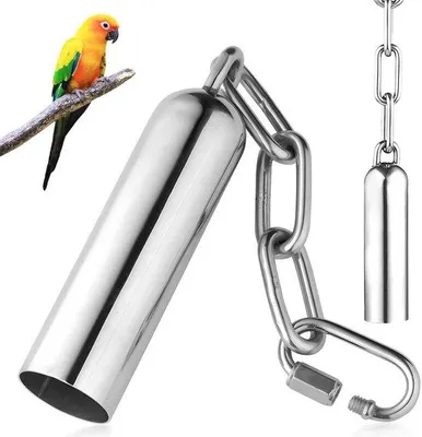 Produktbild von Roestvrijstalen Vogelbel, Set aus 2, Vogelbel mit Süßgeläut für Papageien, Aras, Afrikanische Graugänse, Kakadus, Valkparkieten