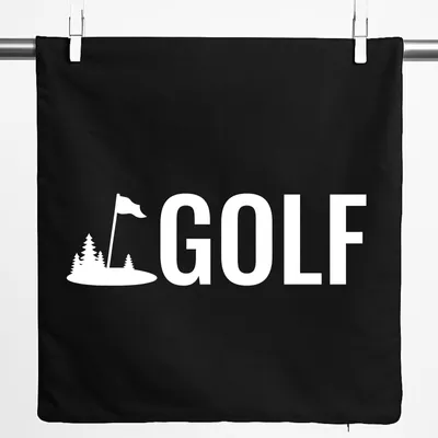 Produktbild von Huuraa Kissenbezug Golf Schriftzug 40x40cm Black Baumwolle Dekokissenbezug Geschenkidee