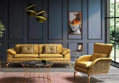 Produktbild von Stilvolle  Textil Wohnzimmer Hochwertig Garnitur Designer 3-Sitzer Sessel 2tlg