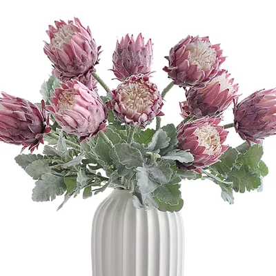 Kunst-Protea-Buchst, 4 St., 64 cm, rosa, Seide