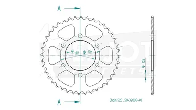 Produktbild von Esjot Kettenrad 520 45z Stahl schwarz
