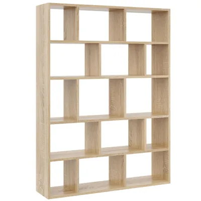 Produktbild von Bücherregal Eiche Sonoma – Moderne Wandbibliothek mit offenen Fächern – Regalwand für Wohnzimmer, Büro oder Schlafzimmer