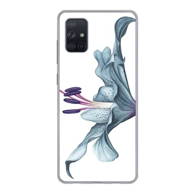 Produktbild von MuchoWow® Handyhülle Schutzhülle Hülle für Samsung Galaxy A71 Blumen - Aquarell - Lilie Silikon Softcase Handy Hülle - Kartenbesitzer