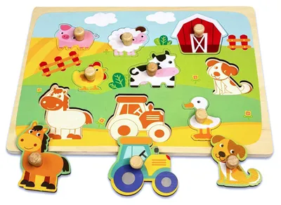 Produktbild von Holz-Montessori-Tierpuzzle für Kinder im Alter von 1-3 Jahren