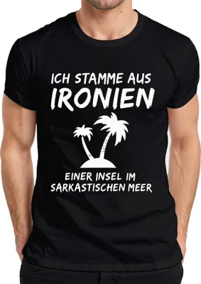Immagine prodotto di I come from ironies of an island Umorismo sarcastico palme Maglietta da uomo, nero, XL