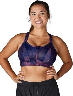 Produktbild von Shefit Tie Dye Marineblauer Sport-Bh, Starker Halt, Verstellbar, 3Xl