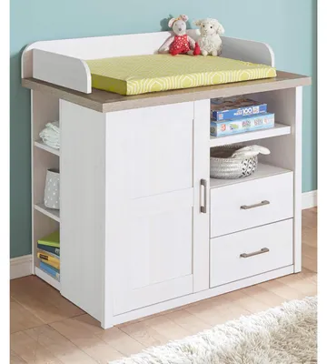 Obrázok produktu pre Wickelkommode >Lebbie< in Pinie Weiß - 106x102x75cm (BxHxT)