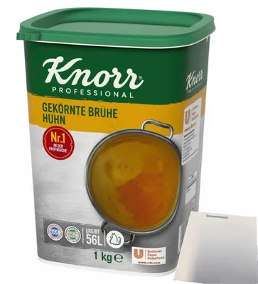 Produktbild von Knorr Gekörnte Brühe Huhn (1kg Dose) + usy Block