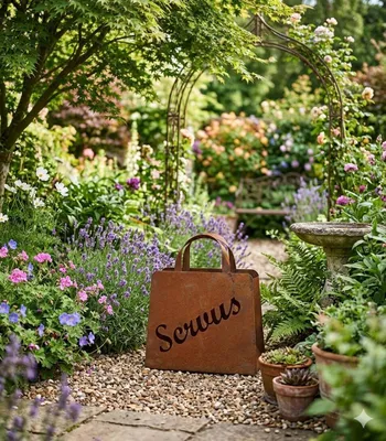 Produktbild von Metalltasche Servus ca. 36 cm - Gartendekoration