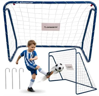 Zdjęcie produktu dla Bramka piłkarska SPEERTO 213x152 cm treningowa stalowa niebieska
