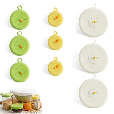 Silikondeckel, 9 Stück, 3 Größen, elastisch, wiederverwendbar