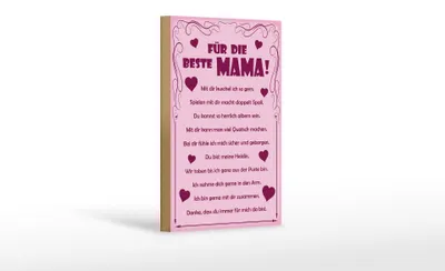 Produktbild von Holzschild Spruch 12x18cm Für die beste Mama
