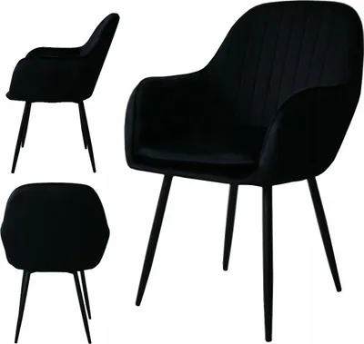 Immagine prodotto di Ekspand | Sedia in velluto BL208 Queen - Nero - Design moderno - Imbottita ed elegante