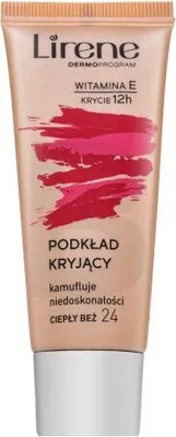 Produktbild von Lirene Vitamin E Flüssige Foundation mit hoher Deckkraft 24 Beige Flüssige Foundation gegen Unreinheiten 30 ml