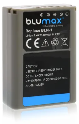 Produktbild von 2x Blumax Akku | für Olympus BLN-1 Digitalkamera | Kapazität 1140mAh |Spannung 7,2Volt | Video- und Kamerazubehör