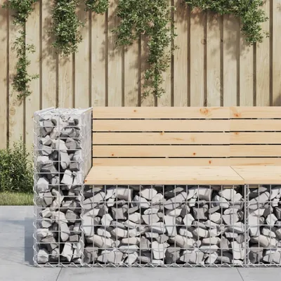 Produktbild von Maison Exclusive - Gartenbank aus Gabionen 92x71x65,5 cm Massivholz Kiefer