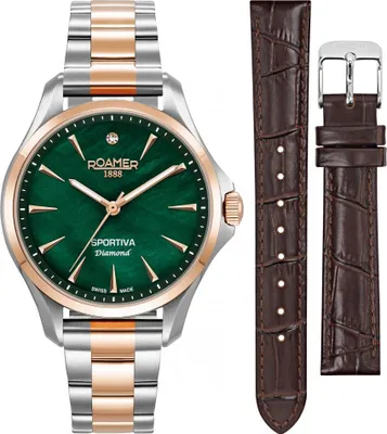 Produktbild von Damen-Set ROAMER 865847 49 70 50 grün, sportlich, zusätzliches Armband