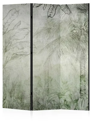 Zdjęcie produktu dla LUMASOUL Parawan dwustronny, parawan dzielący pomieszczenie, motyw liści, 135 x 172 cm