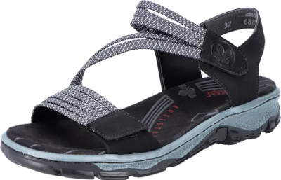 Produktbild von Rieker Damen Sandale Trekking Outdoor Stretch Klettverschluss schmal 68871, Größe:42 EU, Farbe:Schwarz
