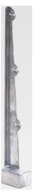 Produktbild von Gerader Pfostenaufsatz für Stacheldraht für 60x40mm Zaunpfosten Aluminium Silber