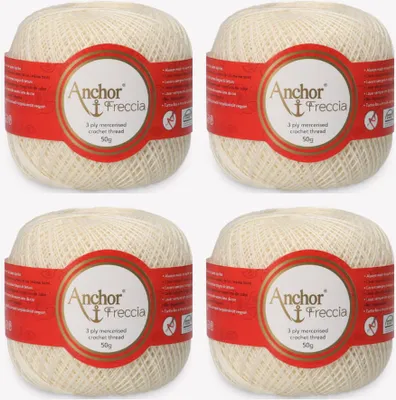 Imagen del producto de 4 ovillos de hilo Anchor Freccia 16, ideal para crochet, hecho de algodón fino (color 06650)