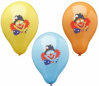 Produktbild von 6 Luftballons Ø 29 cm farbig sortiert "Clown"