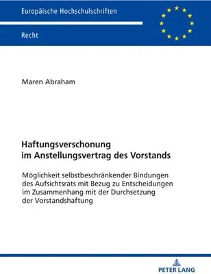 Zdjęcie produktu dla Haftungsverschonung im Anstellungsvertrag des Vorstands