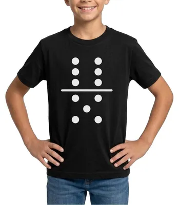 Produktbild von Spreadshirt Domino Stein Gruppenkostüm Fasching Teenager T-Shirt, 152/164 (12-14 Jahre), Schwarz