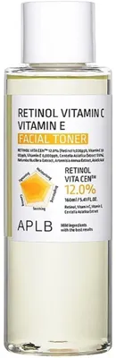Obrázek produktu pro APLB Retinol Vitamin C Vitamin E Facial Toner – pleťový toner s retinolem a vitaminy C a E – 160 ml