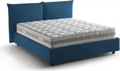 Produktbild von Doppelbett Dbrunor, Containerbett mit Stoffbespannung, 100%  Italy, Frontöffnung, inklusive Matratze Cm 160x200, Blau