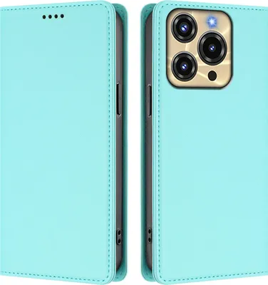 Produktbild von Handyhülle für Oukitel C69, Kunstleder Klapphülle Stoßfeste Magnetische Hülle mit Ständer Türkis