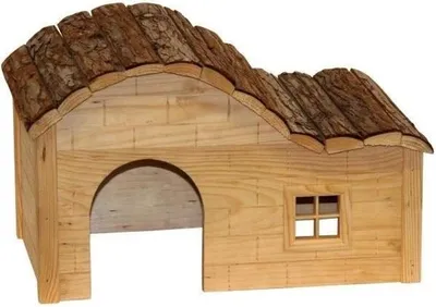 Obrázok produktu pre Nagervilla, masívne drevo, klenutá strecha prírodná, 40x25x25 cm, Kerbl